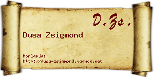 Dusa Zsigmond névjegykártya
